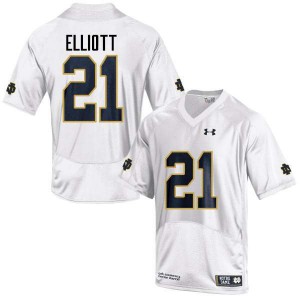 #21 Jalen Elliott UND Men's Game Stitch Jersey White