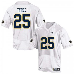 #25 Chris Tyree Notre Dame Men's Game College Jerseys White