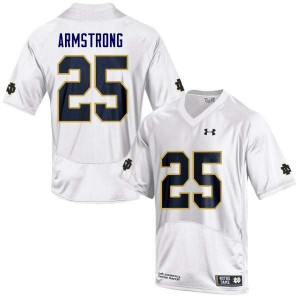 #25 Jafar Armstrong Notre Dame Men's Game Stitched Jerseys White