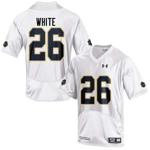 #26 Ashton White University of Notre Dame Men's Game Player Jerseys White
