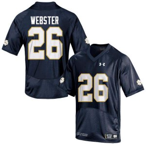 #26 Austin Webster Notre Dame Men's Game Stitch Jerseys Navy Blue