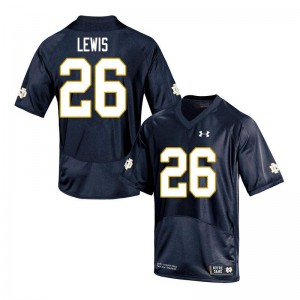 #26 Clarence Lewis Notre Dame Men's Game College Jerseys Navy