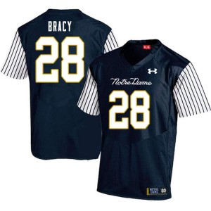 #28 TaRiq Bracy Notre Dame Men's Alternate Game Alumni Jerseys Navy Blue