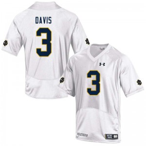 #3 Avery Davis Irish Men's Game NCAA Jersey White