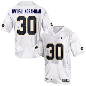 #30 Jeremiah Owusu-Koramoah Notre Dame Men's Game Embroidery Jerseys White