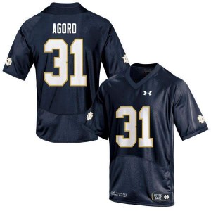 #31 Temitope Agoro University of Notre Dame Men's Game Player Jerseys Navy