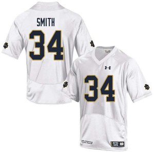 #34 Jahmir Smith Notre Dame Men's Game Football Jerseys White