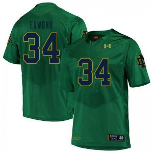 #34 Osita Ekwonu University of Notre Dame Men's Game Alumni Jersey Green