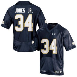 #34 Tony Jones Jr. University of Notre Dame Men's Game Official Jerseys Navy Blue
