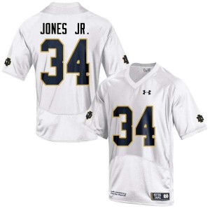 #34 Tony Jones Jr. Notre Dame Men's Game Stitched Jerseys White