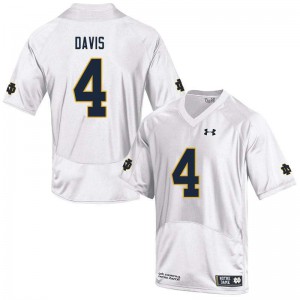 #4 Avery Davis Notre Dame Fighting Irish Men's Game Official Jerseys White