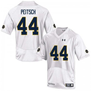 #44 Alex Peitsch Notre Dame Men's Game Football Jerseys White