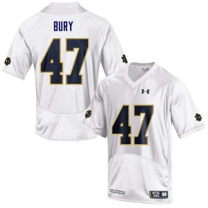 #47 Chris Bury University of Notre Dame Men's Game High School Jerseys White