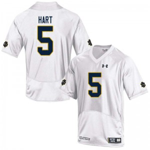 #5 Cam Hart University of Notre Dame Men's Game Official Jerseys White
