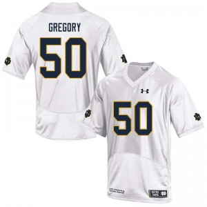 #50 Reed Gregory University of Notre Dame Men's Game Stitched Jersey White