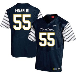 #55 Ja'Mion Franklin University of Notre Dame Men's Alternate Game Football Jersey Navy Blue
