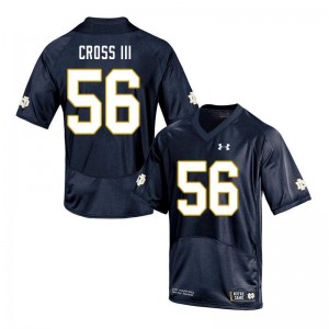 #56 Howard Cross III University of Notre Dame Men's Game High School Jerseys Navy