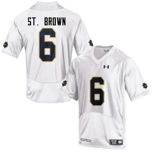 #6 Equanimeous St. Brown University of Notre Dame Men's Game University Jersey White