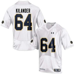 #64 Ryan Kilander UND Men's Game NCAA Jerseys White