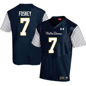 #7 Isaiah Foskey UND Men's Alternate Game College Jerseys Navy Blue