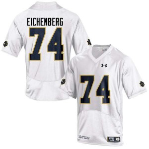 #74 Liam Eichenberg University of Notre Dame Men's Game Stitch Jerseys White