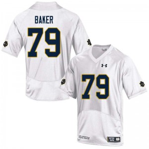 #79 Tosh Baker UND Men's Game Player Jerseys White