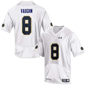 #8 Donte Vaughn Notre Dame Men's Game Stitch Jerseys White