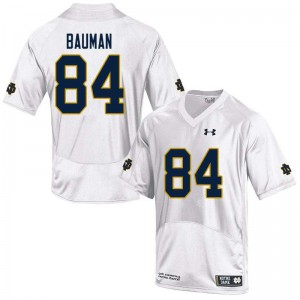 #84 Kevin Bauman University of Notre Dame Men's Game College Jersey White