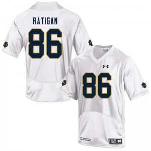 #86 Conor Ratigan Notre Dame Men's Game Stitched Jerseys White