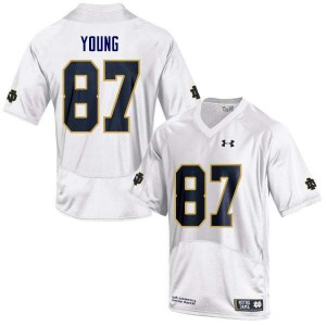 #87 Michael Young University of Notre Dame Men's Game Official Jerseys White