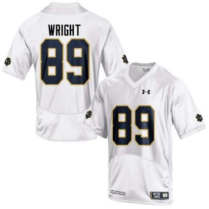#89 Brock Wright University of Notre Dame Men's Game University Jersey White