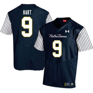 #9 Cam Hart University of Notre Dame Men's Alternate Game Stitched Jersey Navy Blue
