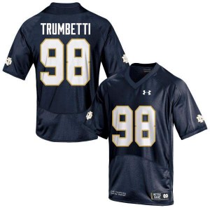 #98 Andrew Trumbetti Notre Dame Men's Game NCAA Jerseys Navy Blue