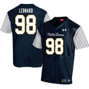 #98 Harrison Leonard Notre Dame Men's Alternate Game High School Jersey Navy Blue