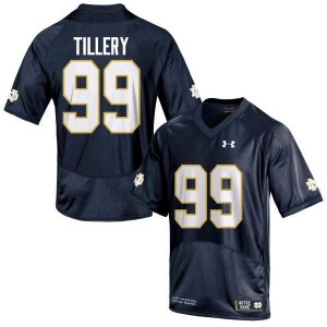 #99 Jerry Tillery Notre Dame Men's Game NCAA Jersey Navy Blue