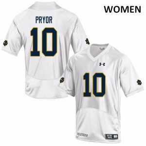 #10 Isaiah Pryor Notre Dame Fighting Irish Women's Game Stitch Jerseys White