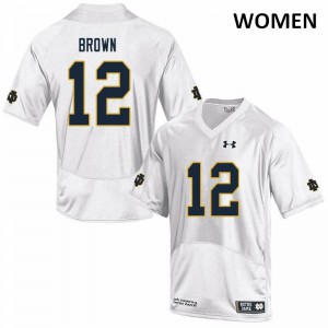 #12 DJ Brown University of Notre Dame Women's Game College Jersey White