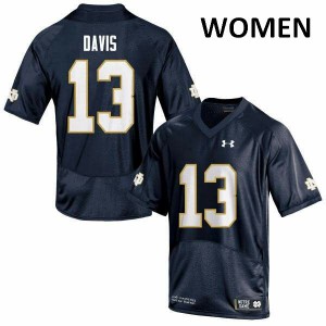 #13 Avery Davis Irish Women's Game Stitched Jerseys Navy
