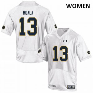 #13 Paul Moala Fighting Irish Women's Game Embroidery Jerseys White