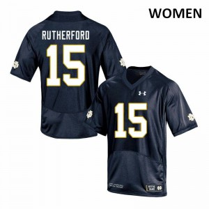 #15 Isaiah Rutherford UND Women's Game Official Jersey Navy