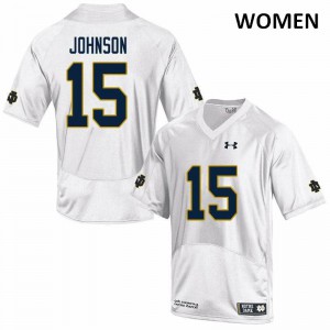 #15 Jordan Johnson University of Notre Dame Women's Game University Jersey White