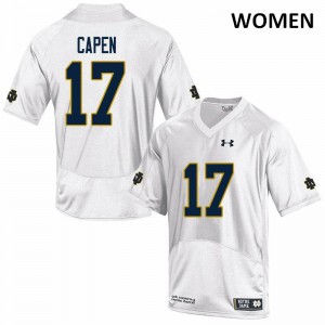 #17 Cole Capen Notre Dame Fighting Irish Women's Game University Jerseys White