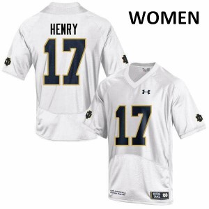 #17 Nolan Henry Notre Dame Women's Game NCAA Jerseys White