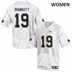 #19 Jay Bramblett Notre Dame Fighting Irish Women's Game High School Jersey White