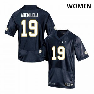 #19 Justin Ademilola University of Notre Dame Women's Game Player Jersey Navy