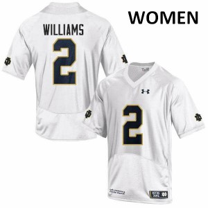 #2 Dexter Williams Notre Dame Fighting Irish Women's Game Official Jerseys White