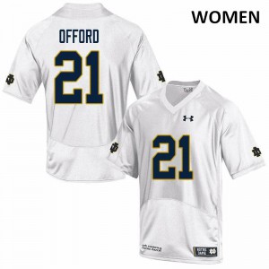 #21 Caleb Offord Notre Dame Women's Game Player Jersey White