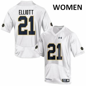#21 Jalen Elliott Notre Dame Fighting Irish Women's Game Stitched Jersey White