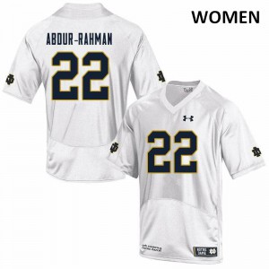 #22 Kendall Abdur-Rahman University of Notre Dame Women's Game Stitch Jersey White