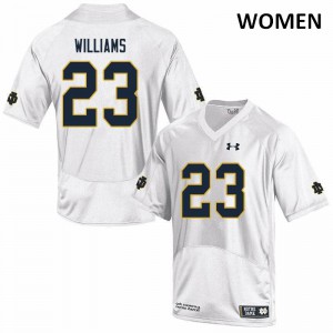 #23 Kyren Williams Irish Women's Game Football Jerseys White